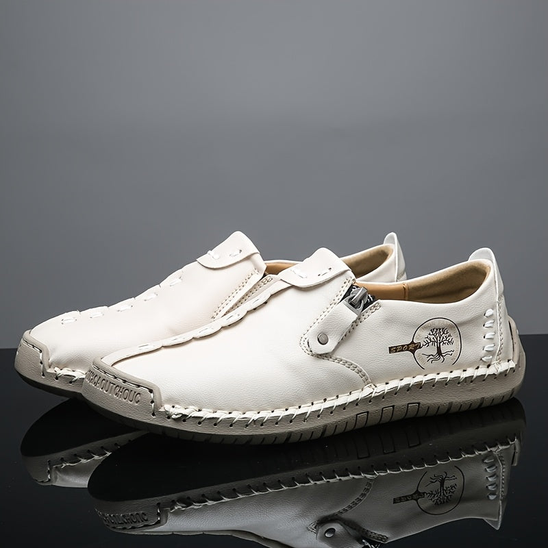 Women's Casual Loafers Slip-on Sneakers with Zipper Closure