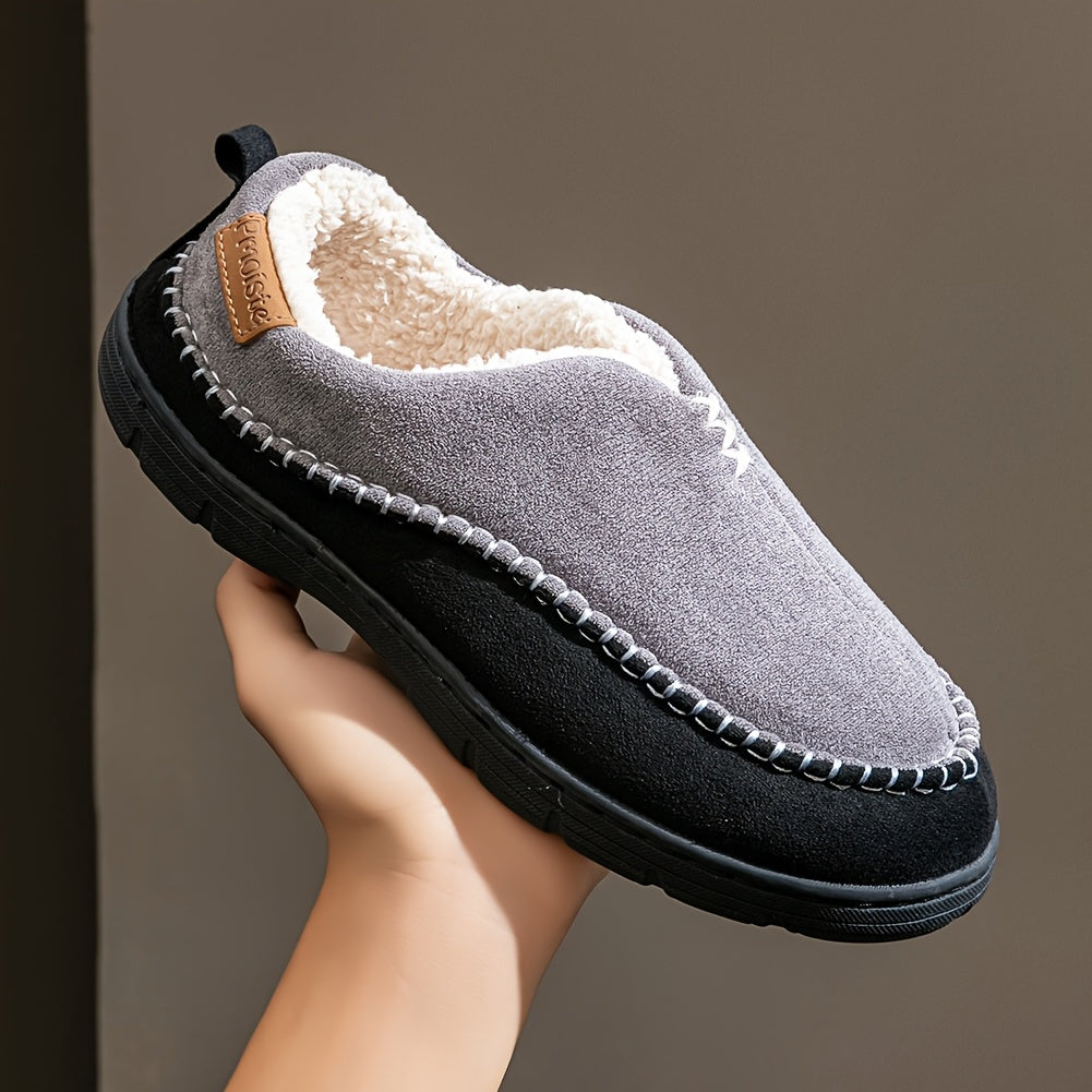 Men's Outdoor Bag and Memory Foam Indoor Slippers Soft Sole Winter