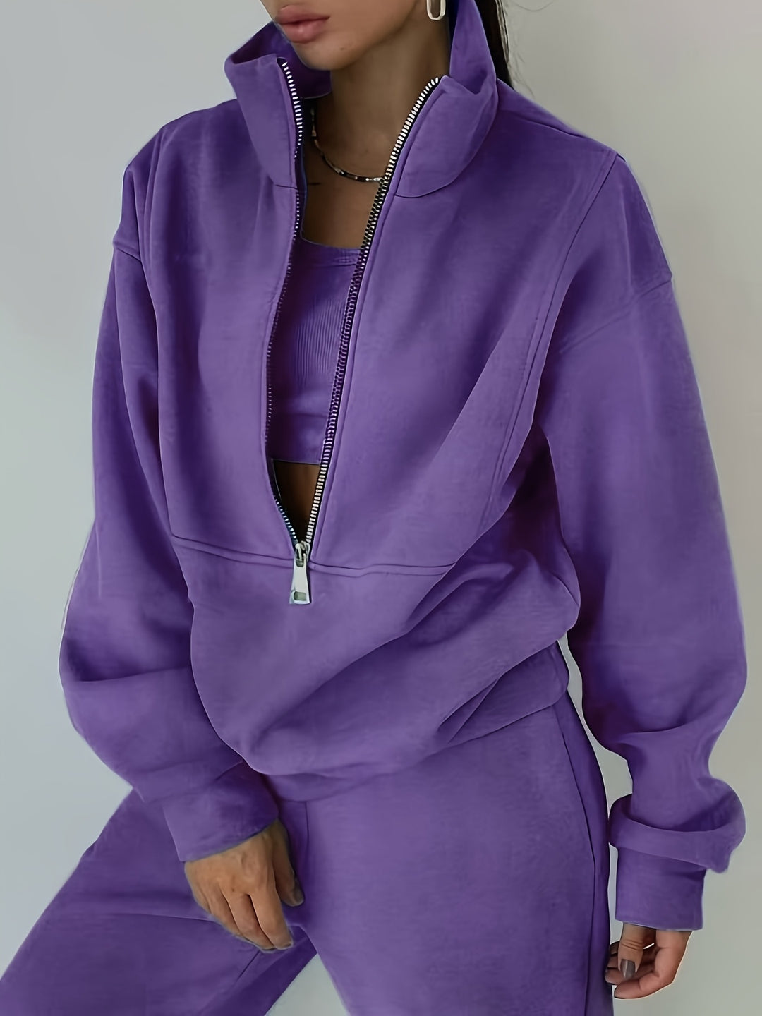 Women's Winter Sweater and Pants Set, Fleece Activewear Two-Piece