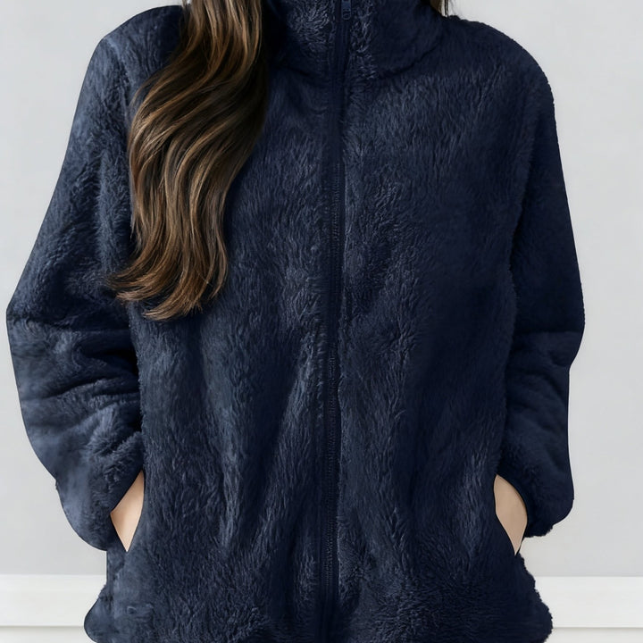 Women's Fleece Jacket Casual Outerwear Long Sleeve Winter Coat