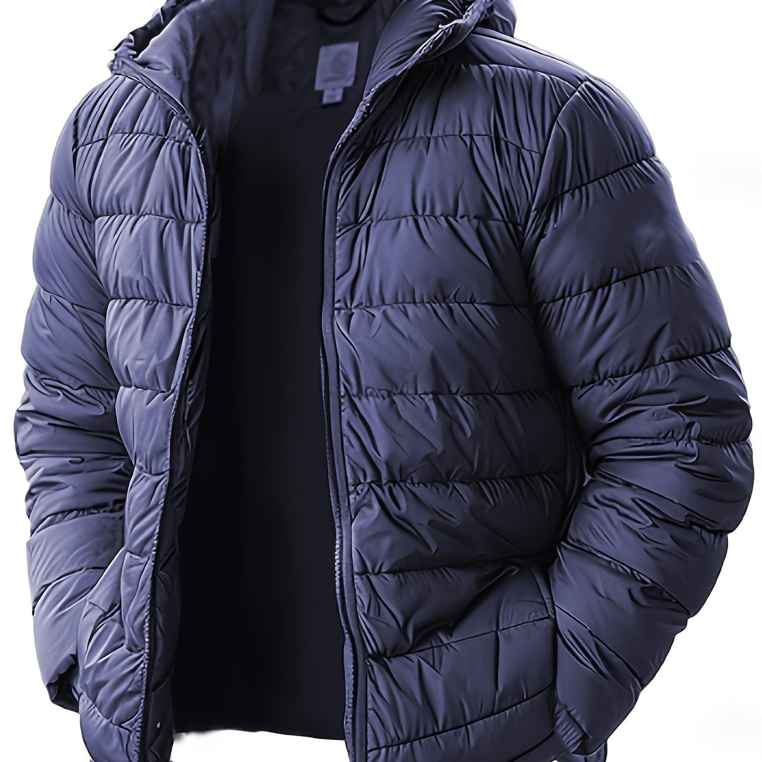 Men's Hooded Windproof Quilted Jacket