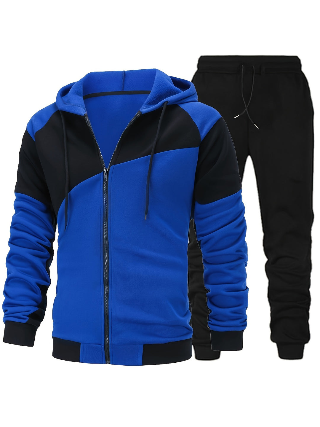 Men's Sports Set - Long Sleeve Hooded Jacket and Jogging Pants