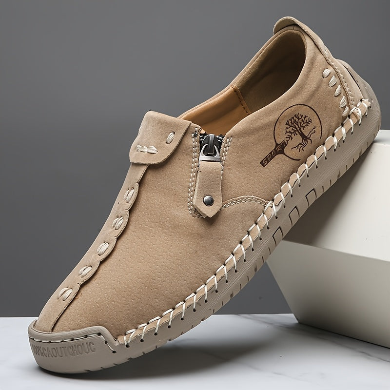 Women's Casual Loafers Slip-on Sneakers with Zipper Closure