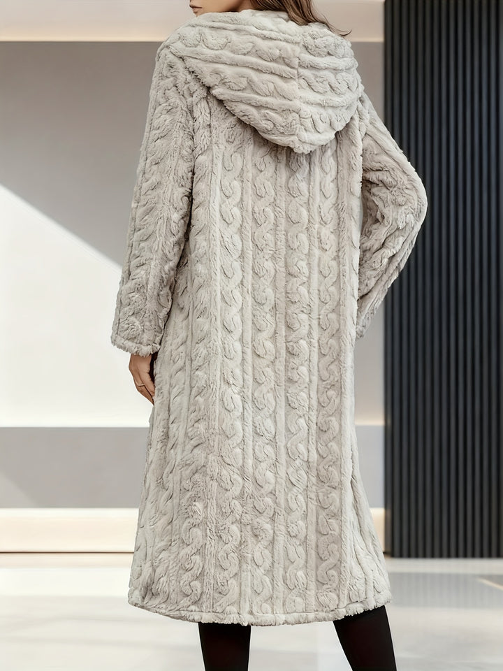 Elegant Women's Long Cardigan Stylish Outer Bathrobe Mid-Length Coat
