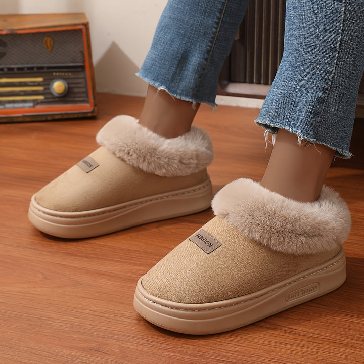 Cozy Fleece Slippers for Women with Non-Slip EVA Sole
