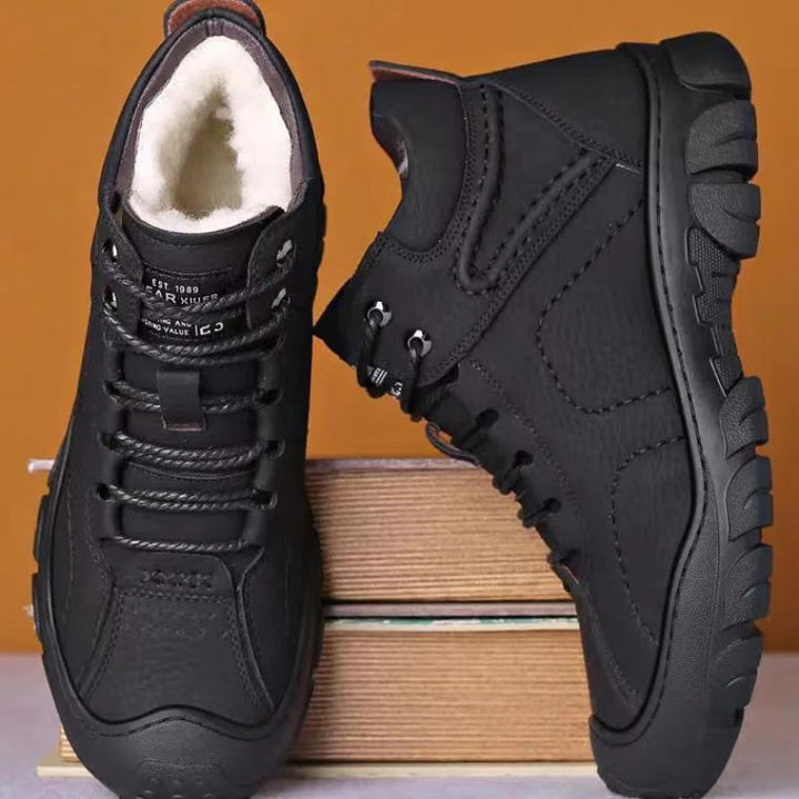 Fleece High-Top Snow Boots for Men, Casual Outdoor Shoes