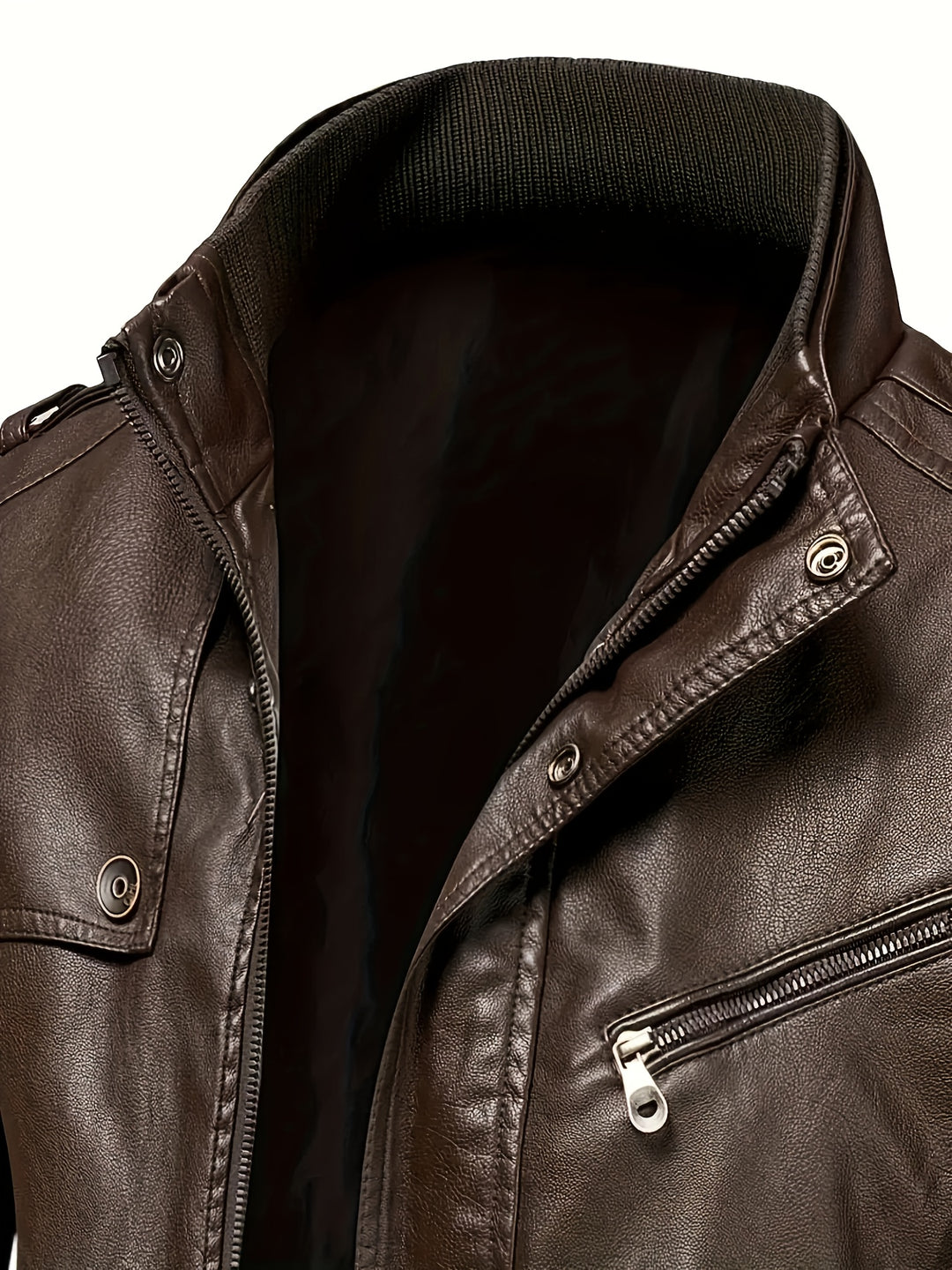 Casual Streetwear Jacket for Men with Stand-Up Collar and Pockets