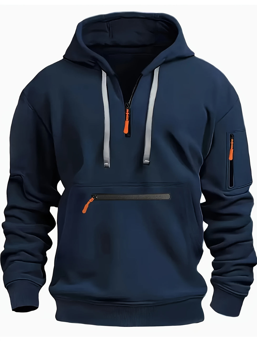 Men's Casual Zipper Hoodie with Kangaroo Pocket