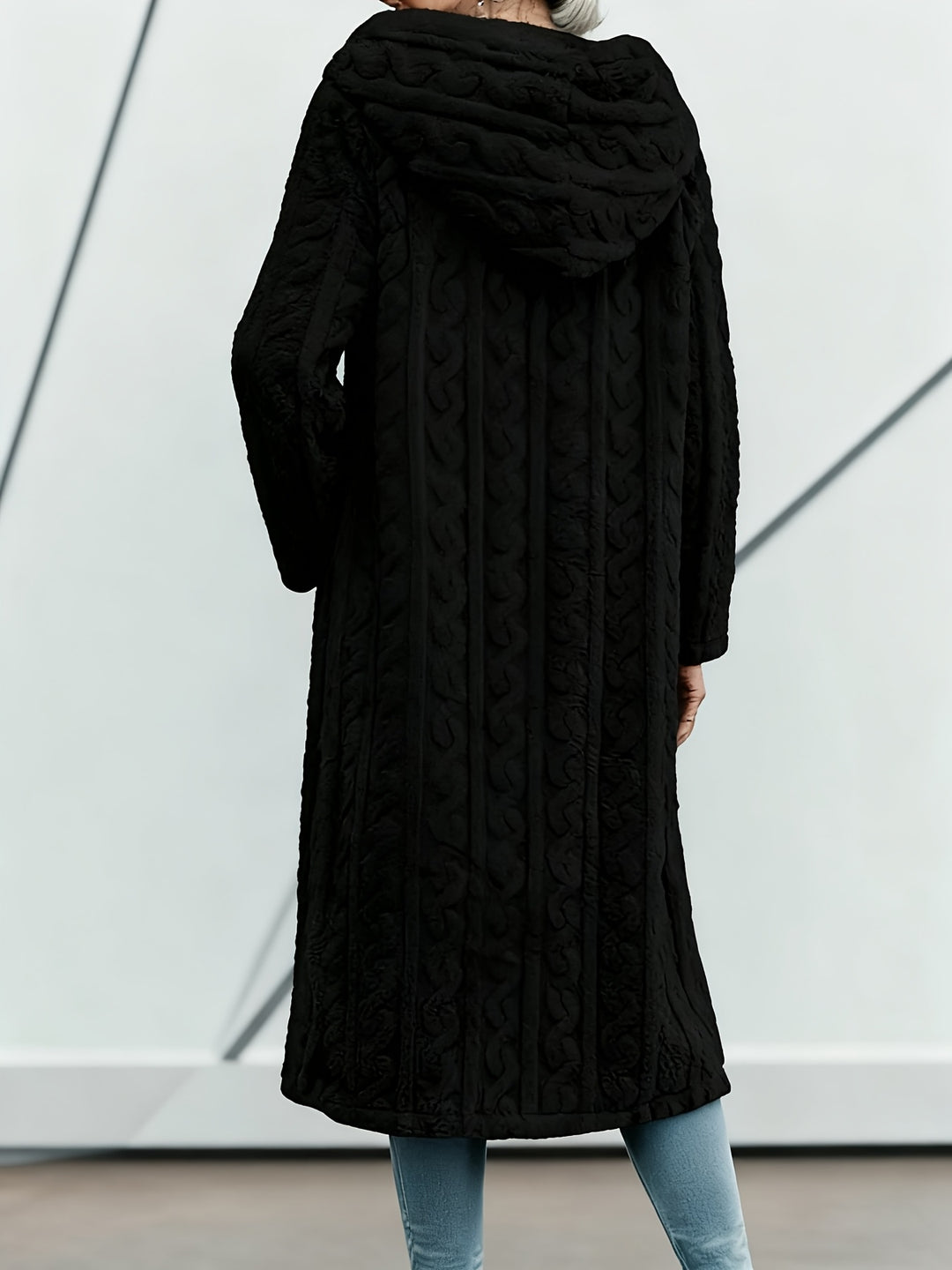 Elegant Women's Long Cardigan Stylish Outer Bathrobe Mid-Length Coat