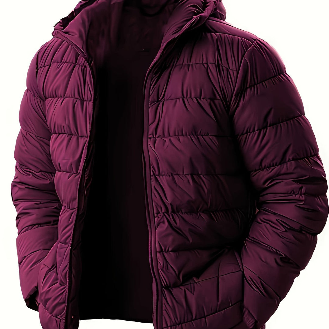 Men's Hooded Windproof Quilted Jacket