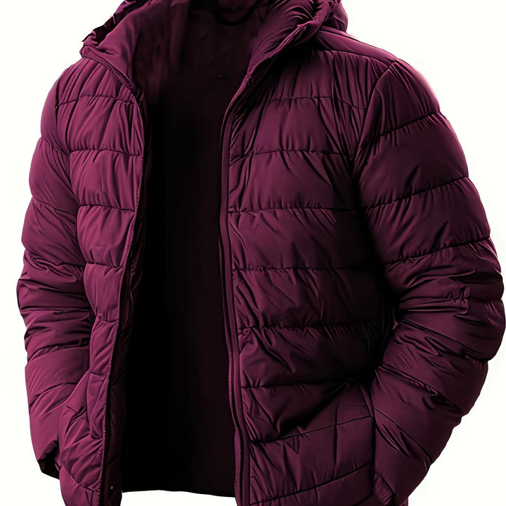 Men's Hooded Windproof Quilted Jacket