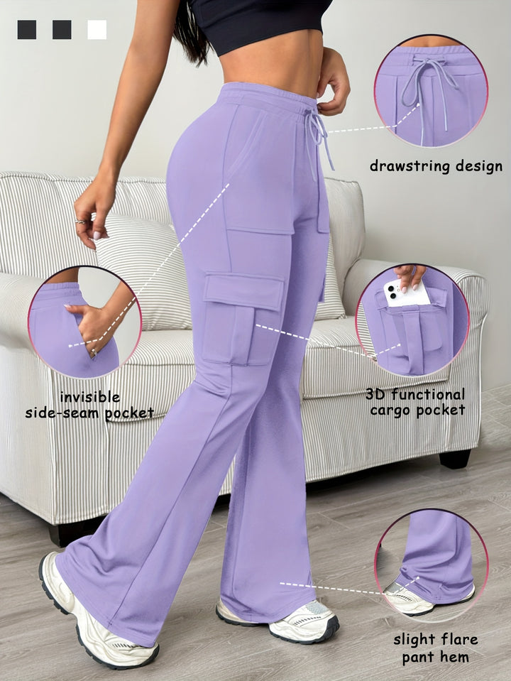 Women's Athletic Cargo Jogger Pants with Slim-Fit Ankle Design