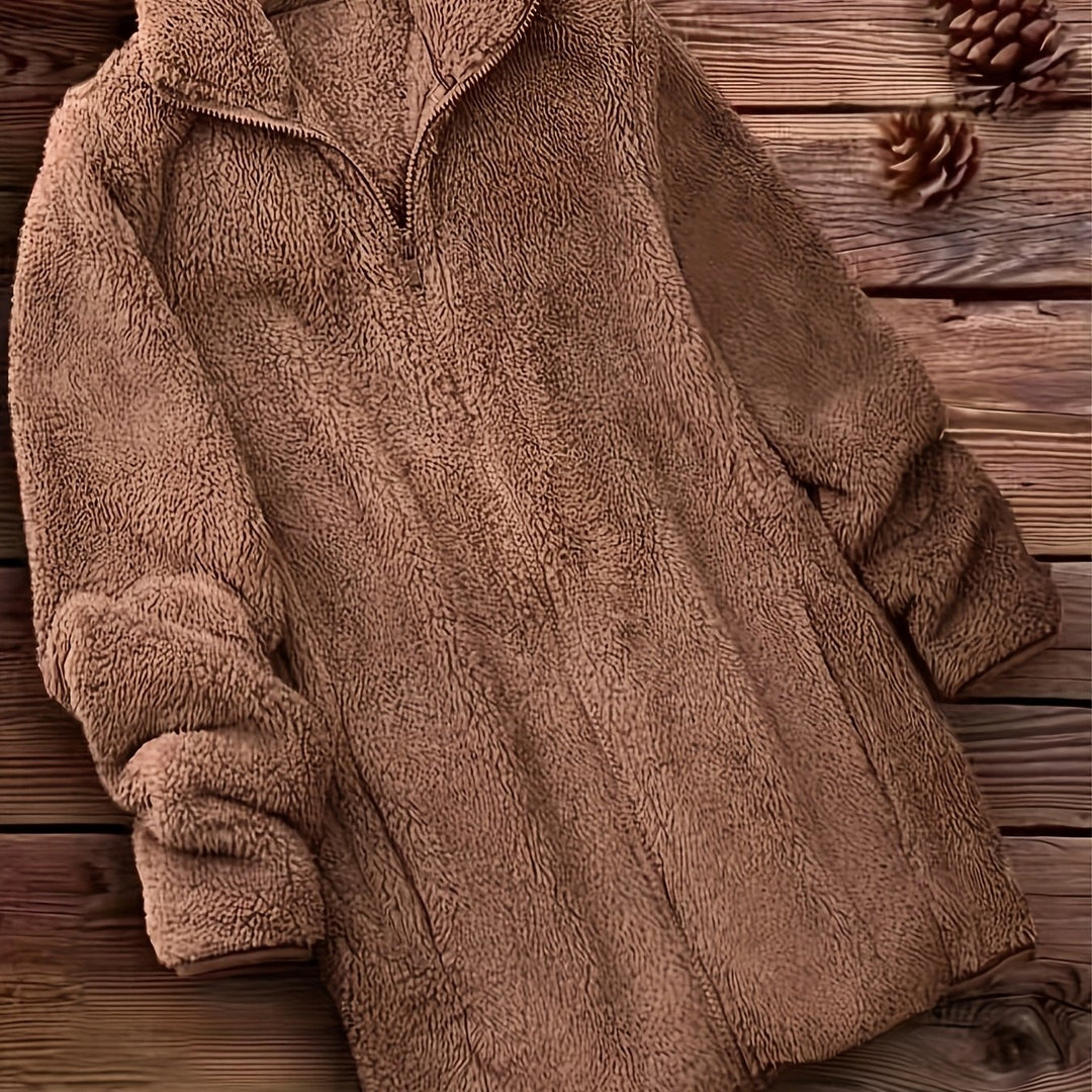 Women's Fleece Jacket Casual Outerwear Long Sleeve Winter Coat