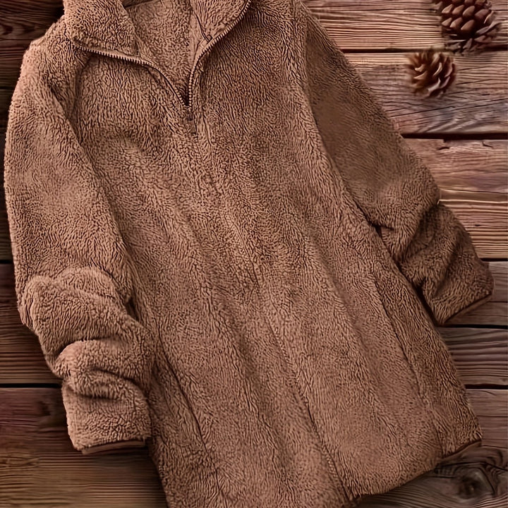 Women's Fleece Jacket Casual Outerwear Long Sleeve Winter Coat