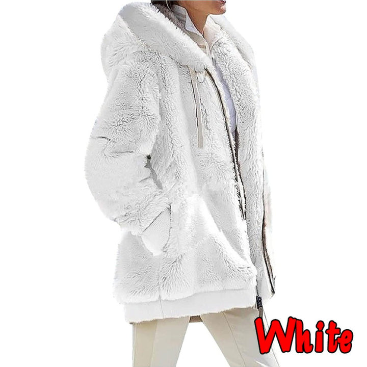 Women's Loose Sports Zipper Hooded Jacket Autumn Winter