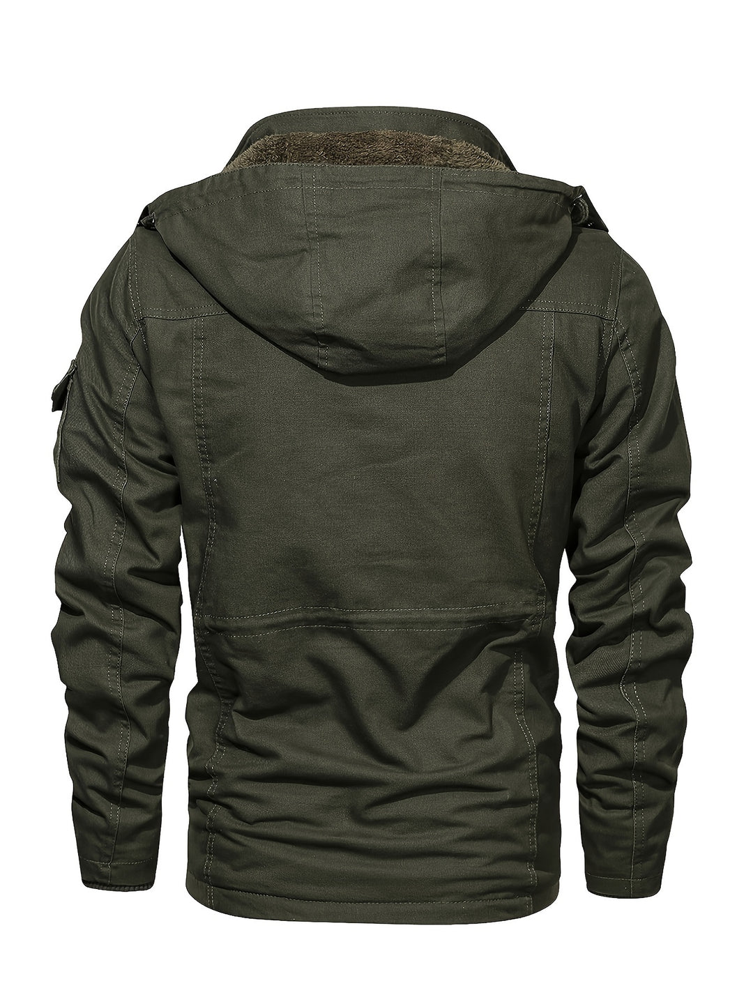 Men's Fleece Lined Work Jackets Cargo Coats with Hood