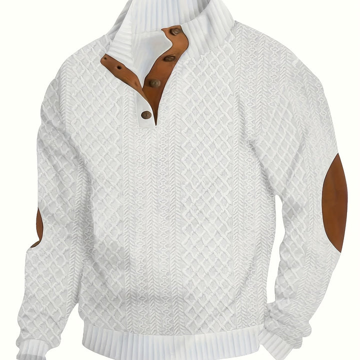 Men's Casual Button-Down Long Sleeve Shirt Henley Top