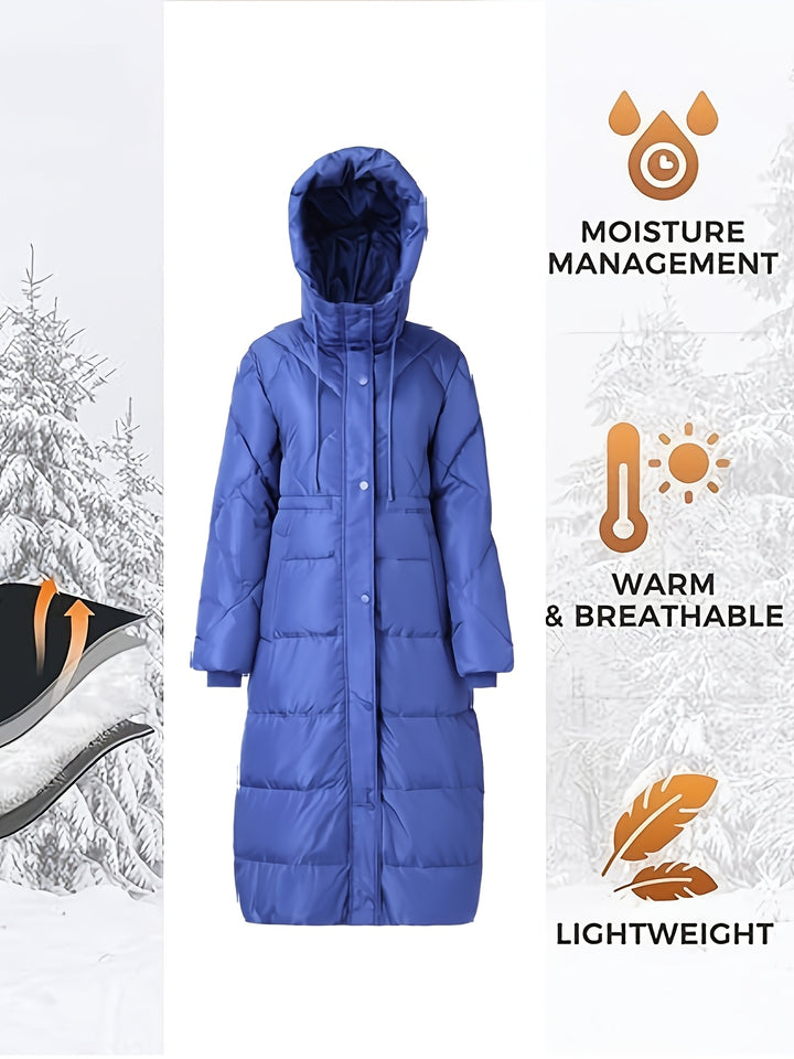 Women's Down Coat with Hood for Winter Warmth