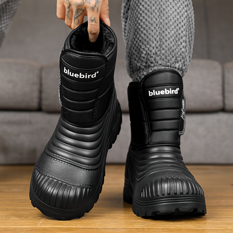 Men's Winter Snow Boots High Top Insulated Fleece Lining