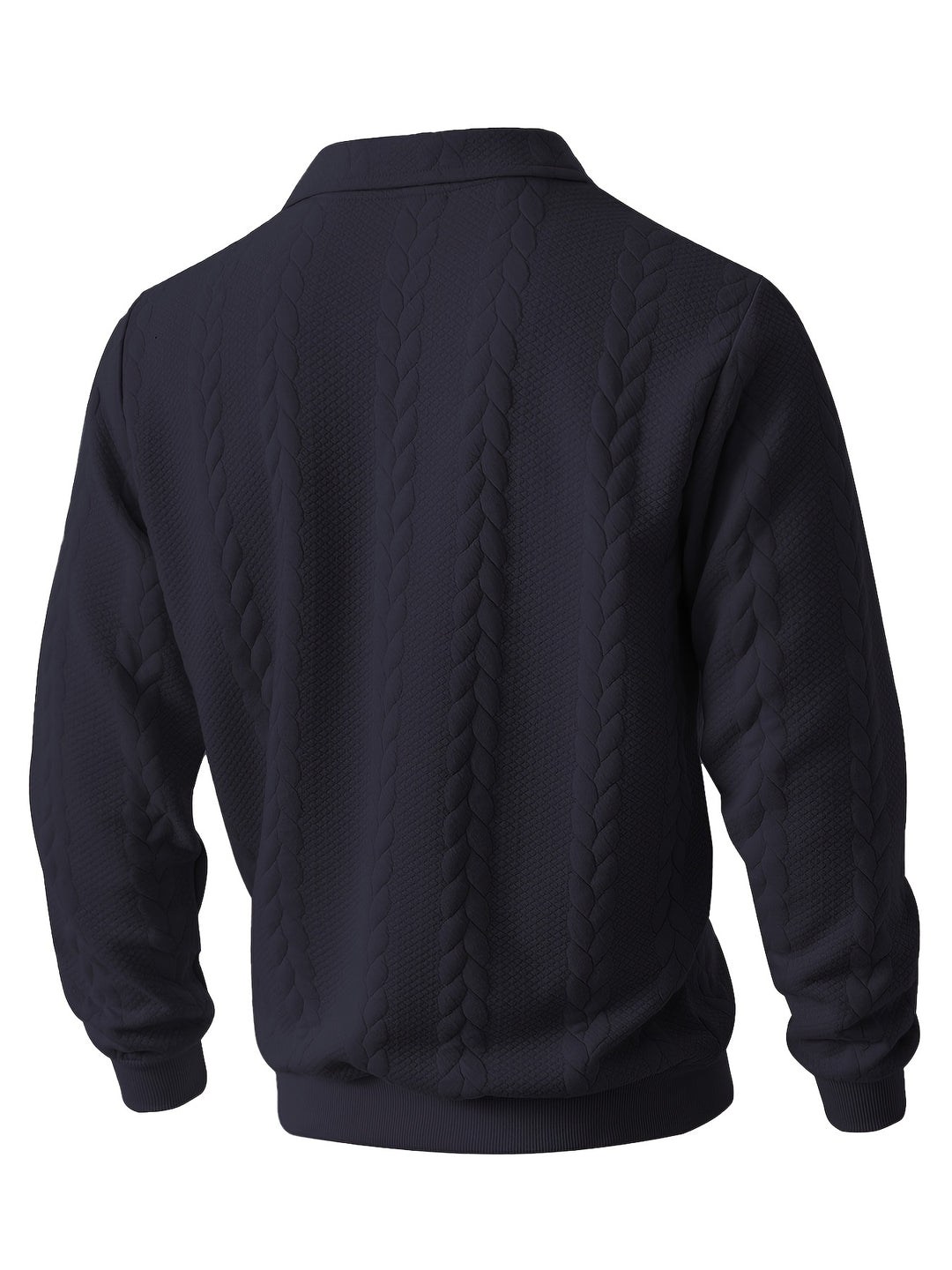 Men's Knitted Stand Collar Half-Zip Jacket Sweatshirt Outerwear