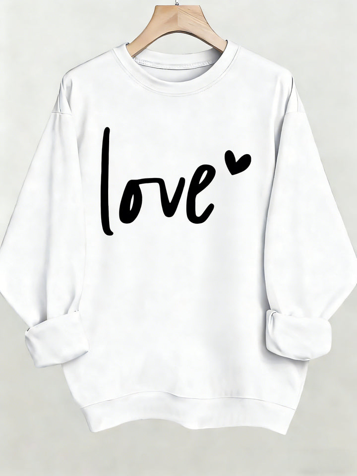 Women's Casual Fashion Sweatshirt Crew Neck Letter Pattern