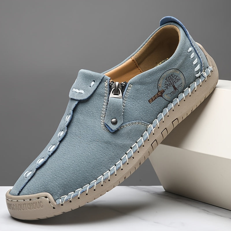 Women's Casual Loafers Slip-on Sneakers with Zipper Closure