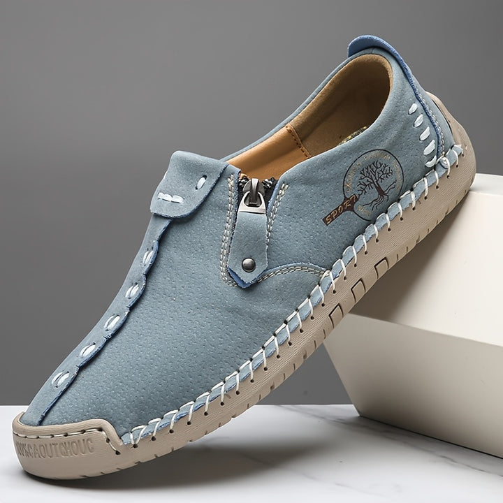 Women's Casual Loafers Slip-on Sneakers with Zipper Closure