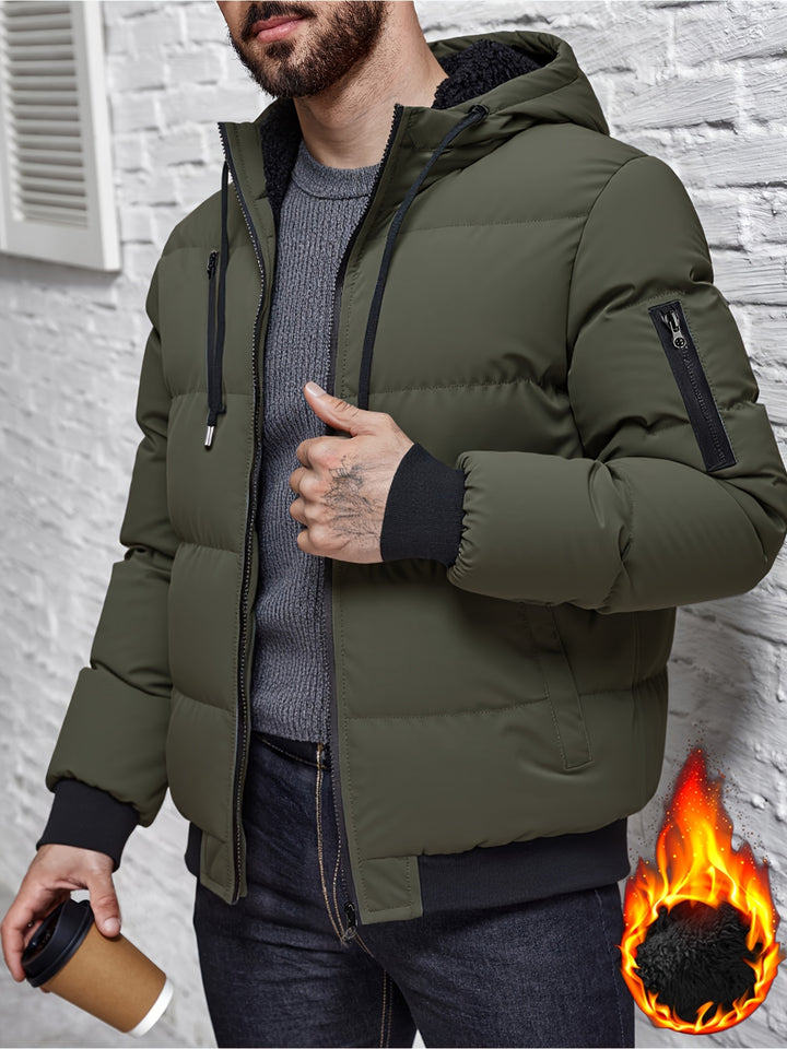 Hooded Winter Plush Jacket Thick Warm Casual Outdoor Zipper Jacket