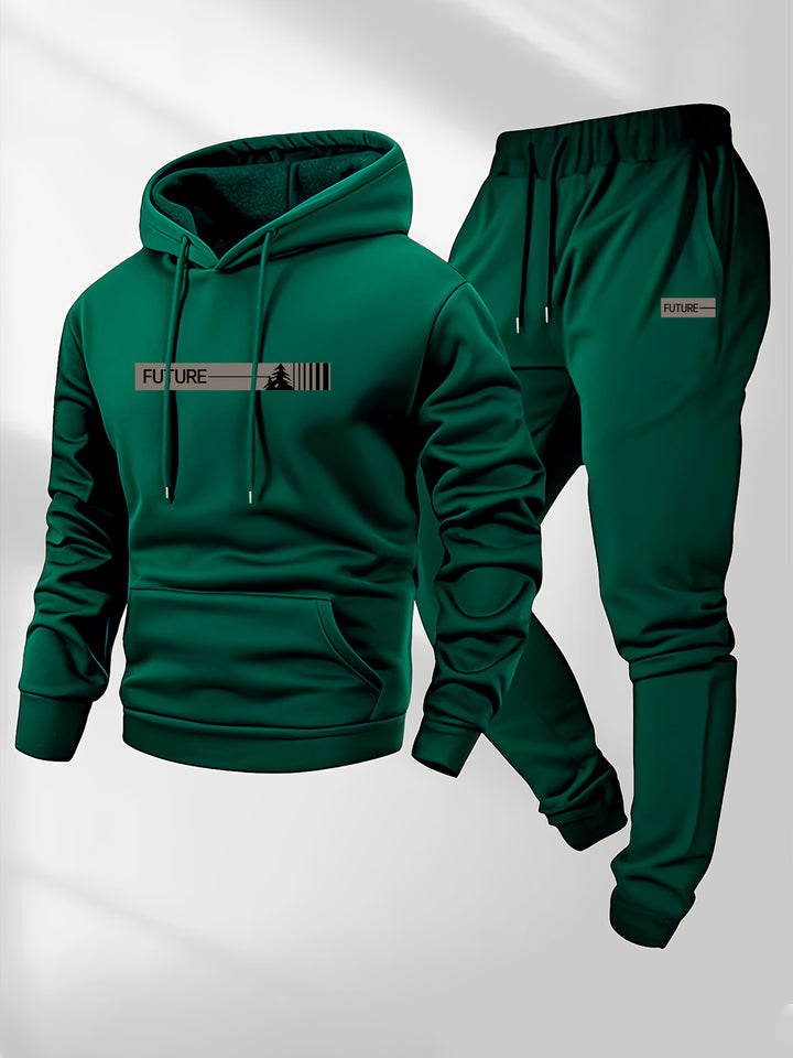 Men's Casual Hoodie and Jogger Pants Set Sportswear Outfit