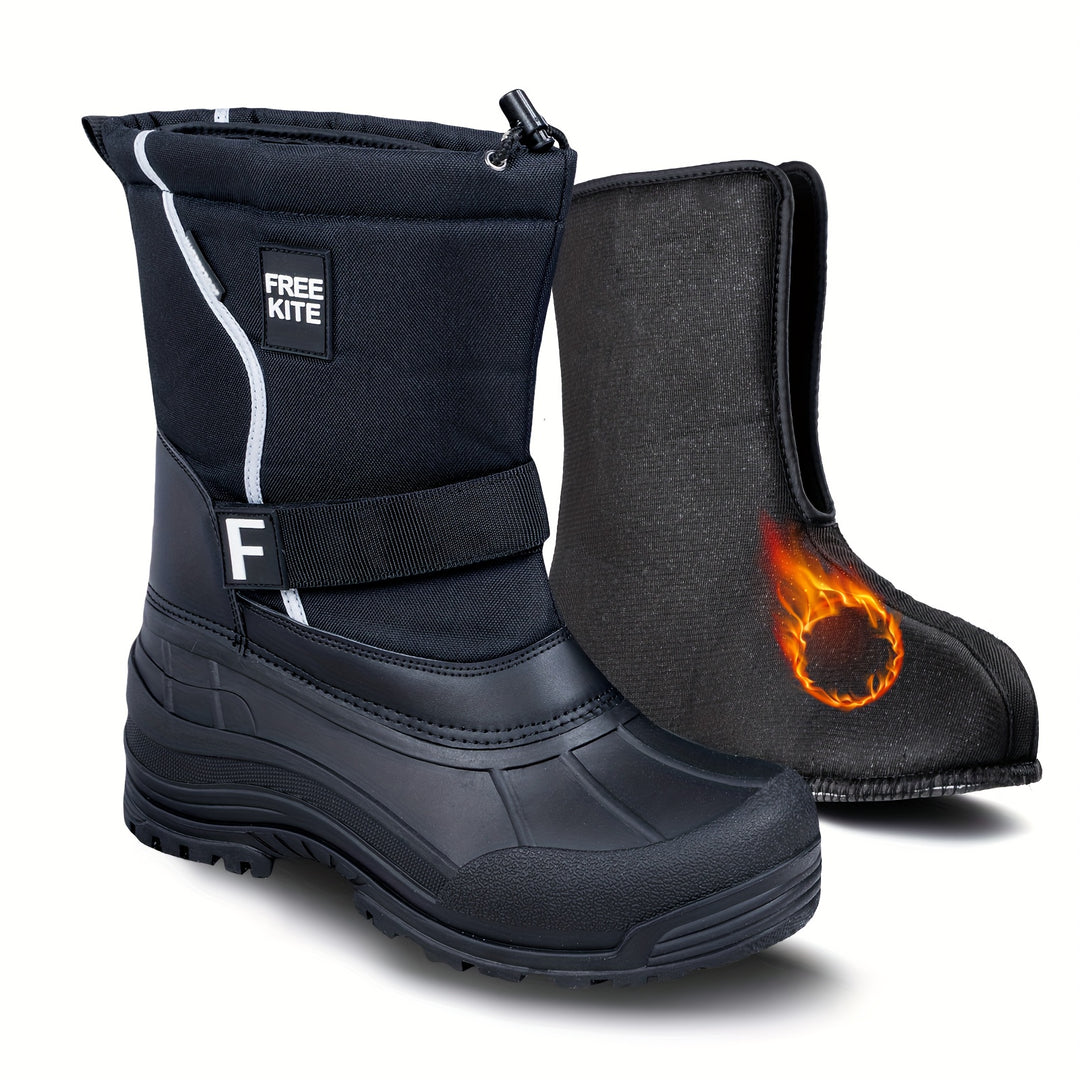 Men's Winter Snow Boots Lightweight Removable Lining Anti-Slip Sole