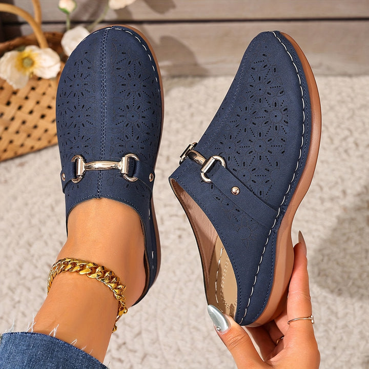 Bohemian Style Women's Mules Casual Mid-Heel Thick-Soled Shoes