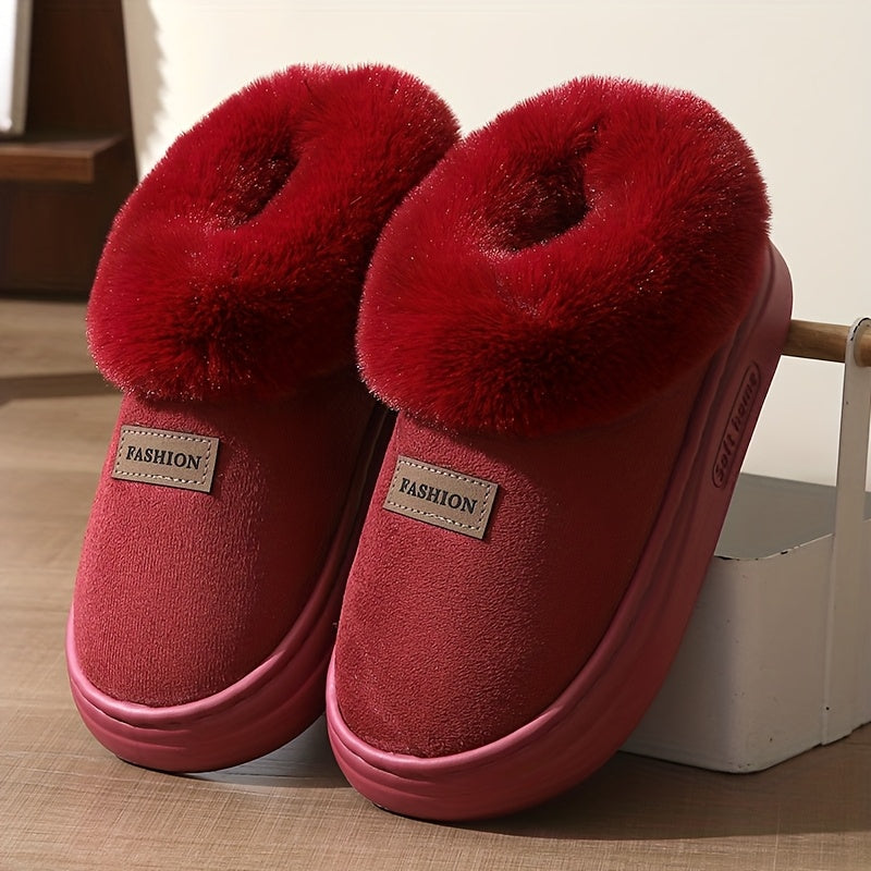 Cozy Fleece Slippers for Women with Non-Slip EVA Sole