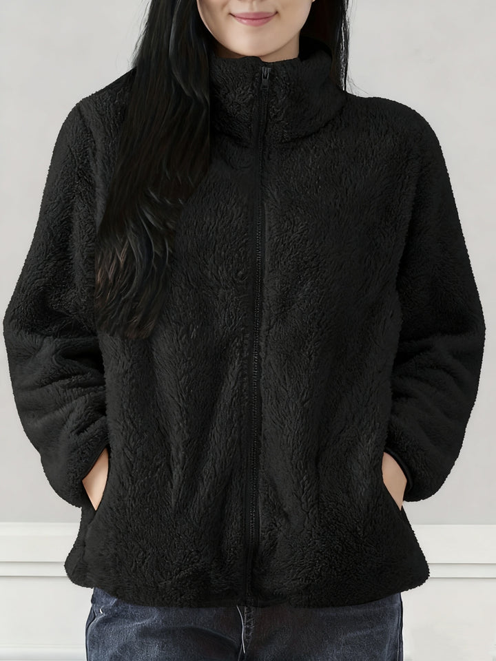 Women's Fleece Jacket Casual Outerwear Long Sleeve Winter Coat