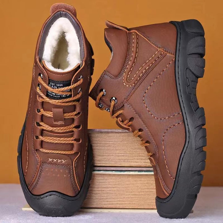 Fleece High-Top Snow Boots for Men, Casual Outdoor Shoes