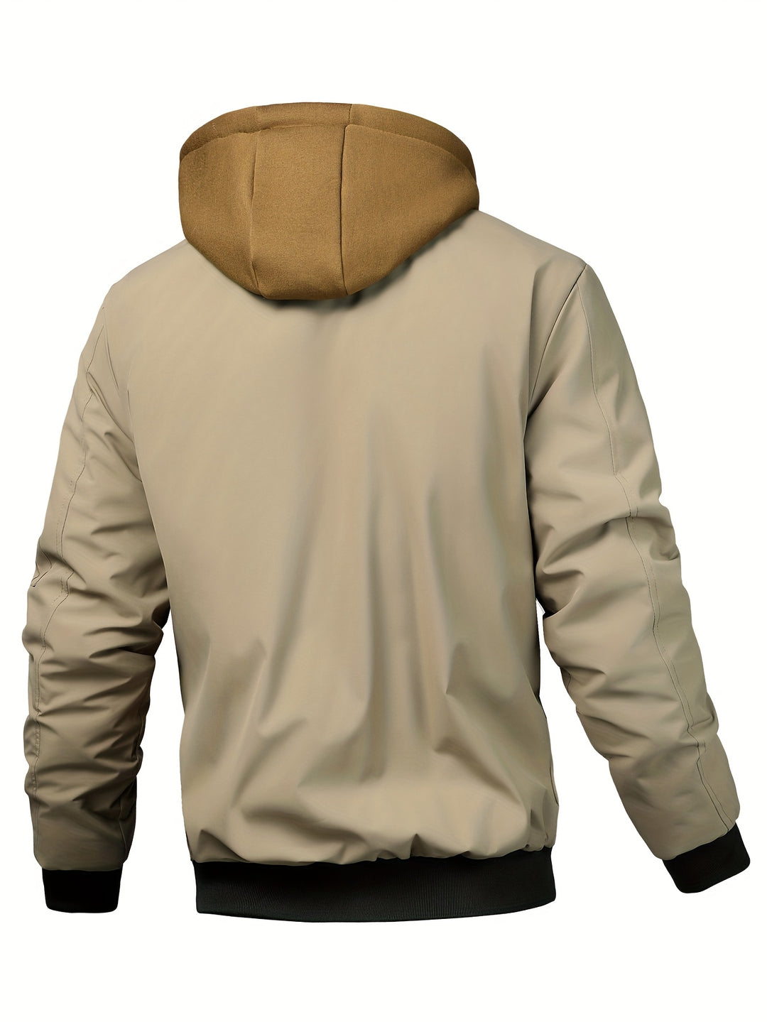 Men's Sports Jacket with Cap, Outdoor Tactical Zipper Pocket Jacket