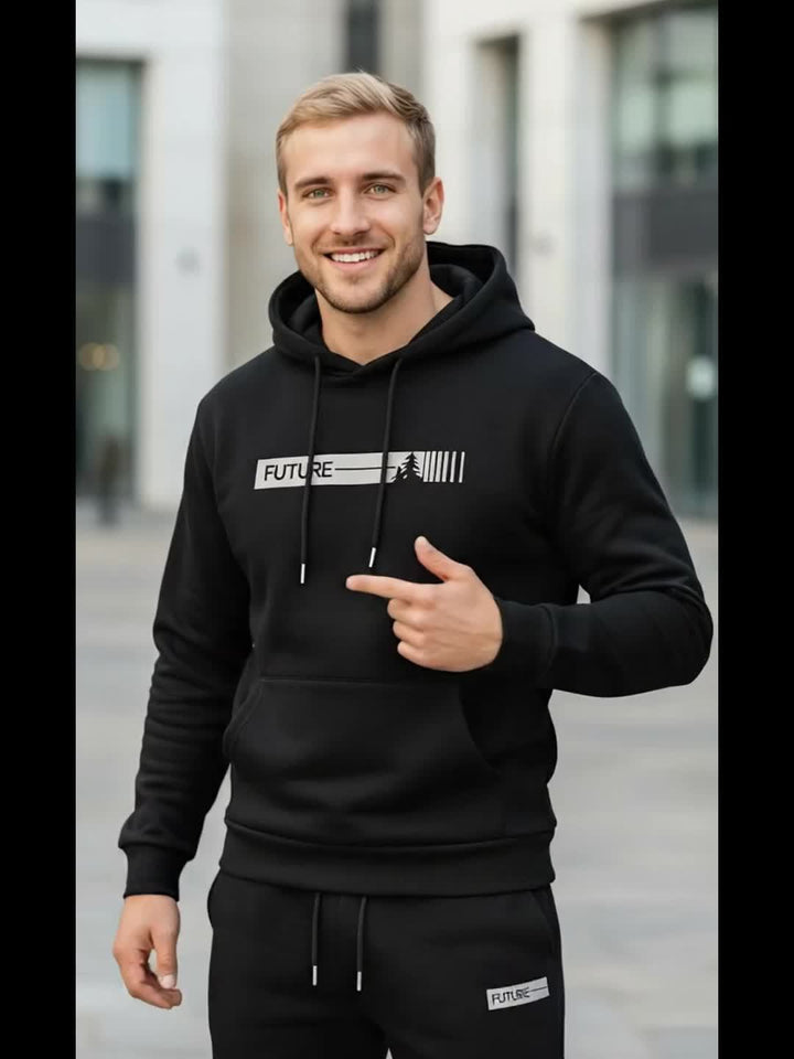 Men's Casual Hoodie and Jogger Pants Set Sportswear Outfit