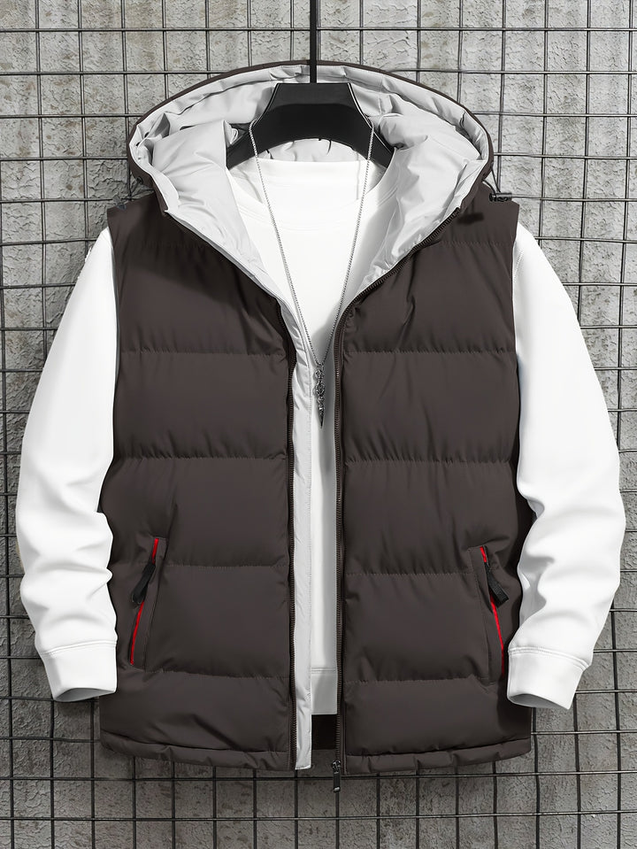 Men's Hooded Vest Thickened Lightweight Stylish Casual Wear