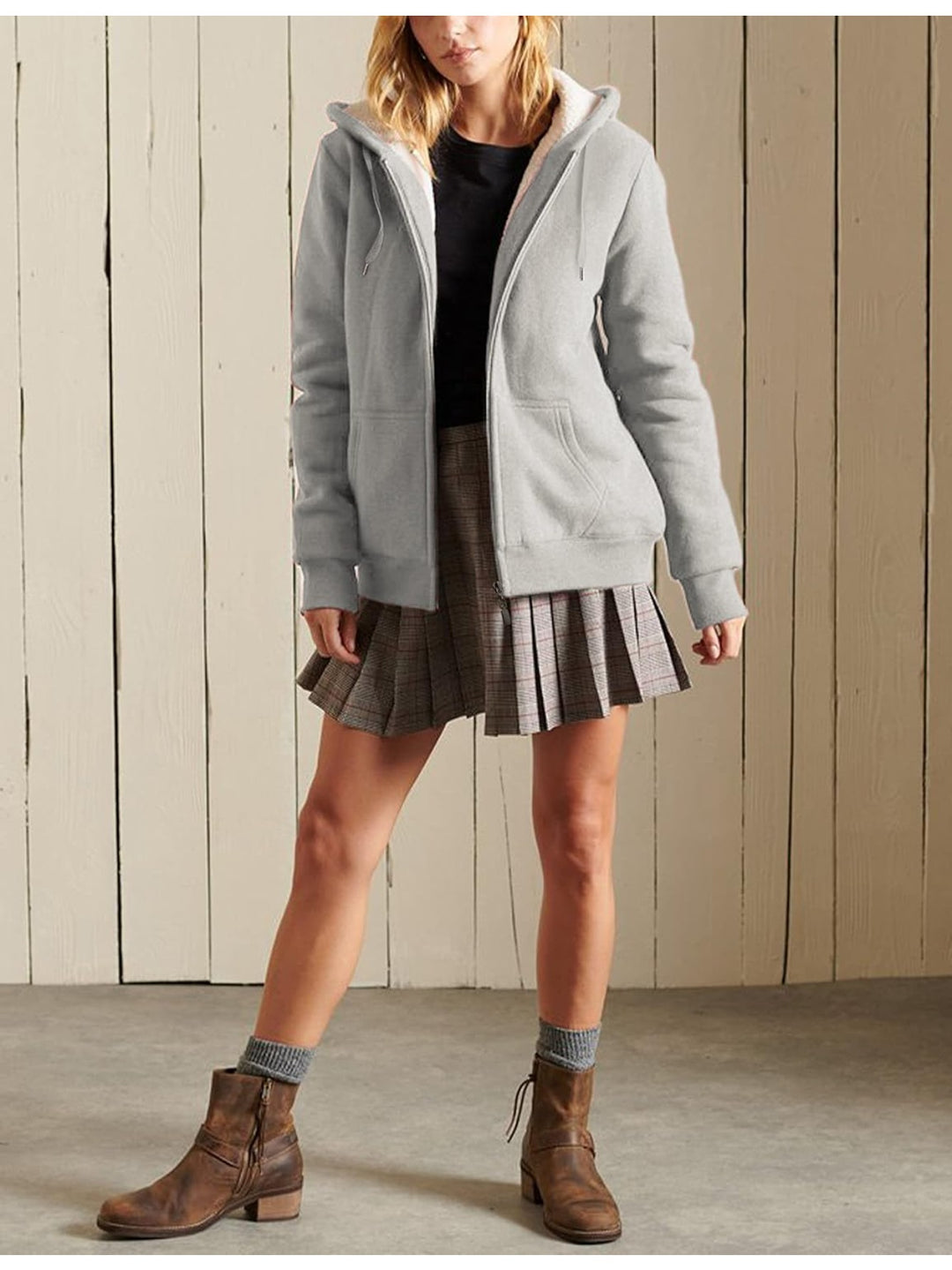 Women's Casual Full Zip Hoodie Sweatshirt Coat