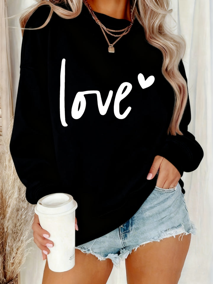 Women's Casual Fashion Sweatshirt Crew Neck Letter Pattern