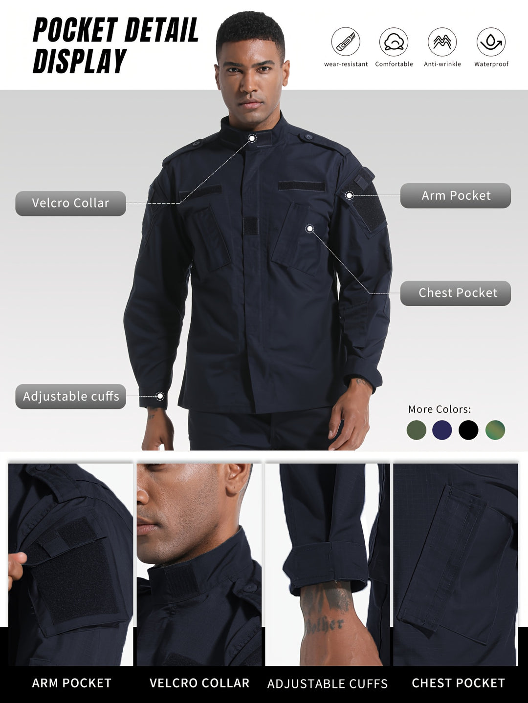 Men's Tactical Cargo Pants and Outdoor Jacket Set 2-Pack