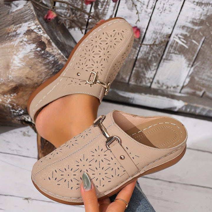 Bohemian Style Women's Mules Casual Mid-Heel Thick-Soled Shoes