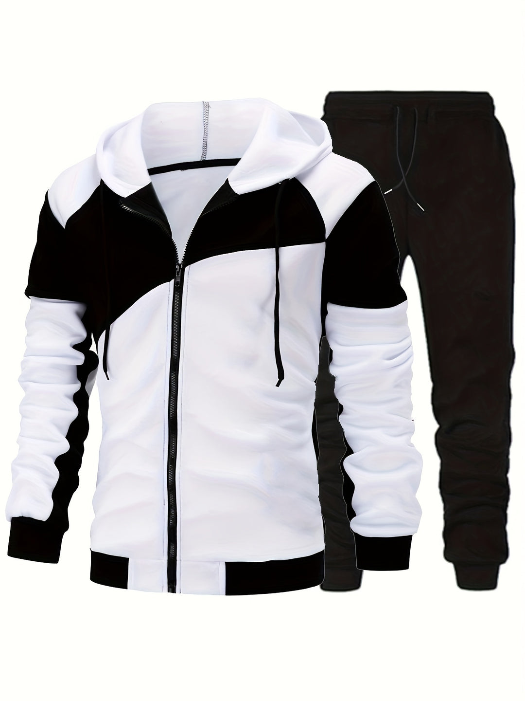 Men's Sports Set - Long Sleeve Hooded Jacket and Jogging Pants