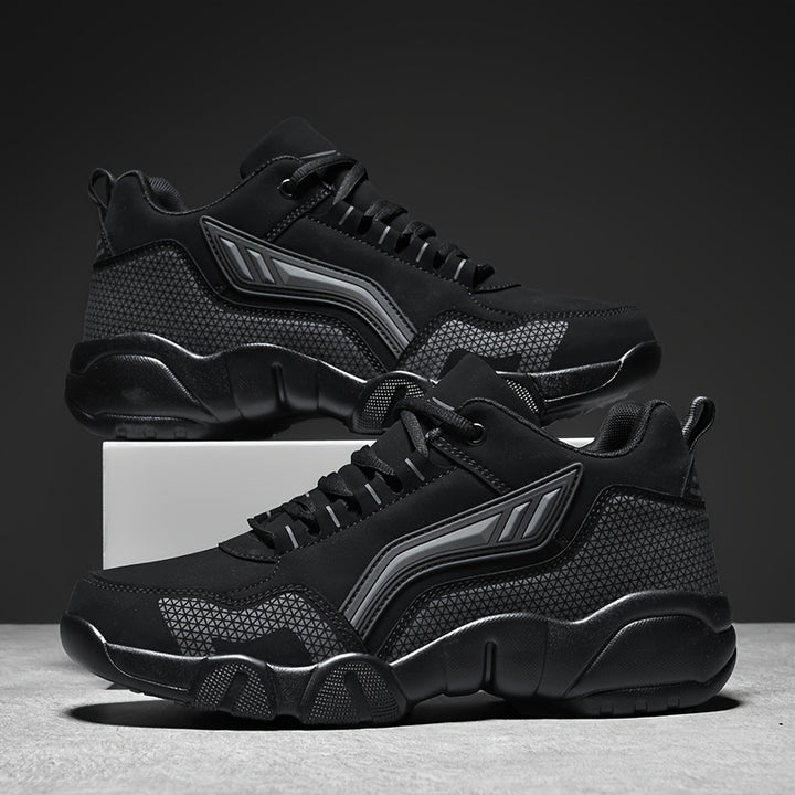 Men's Lace-Up Sneakers Thick Cushioned Platform Non-Slip Rubber Sole