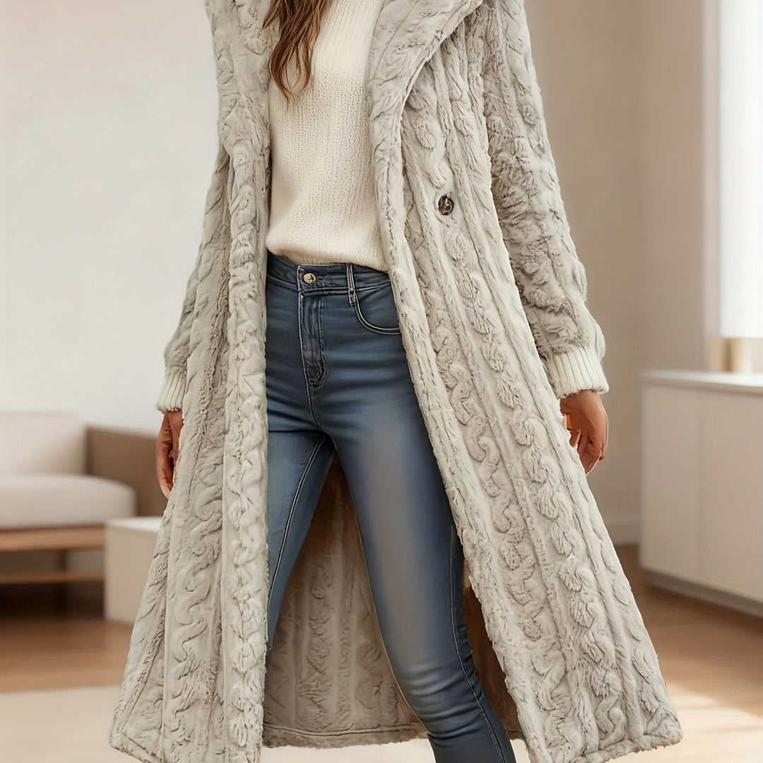 Elegant Women's Long Cardigan Stylish Outer Bathrobe Mid-Length Coat