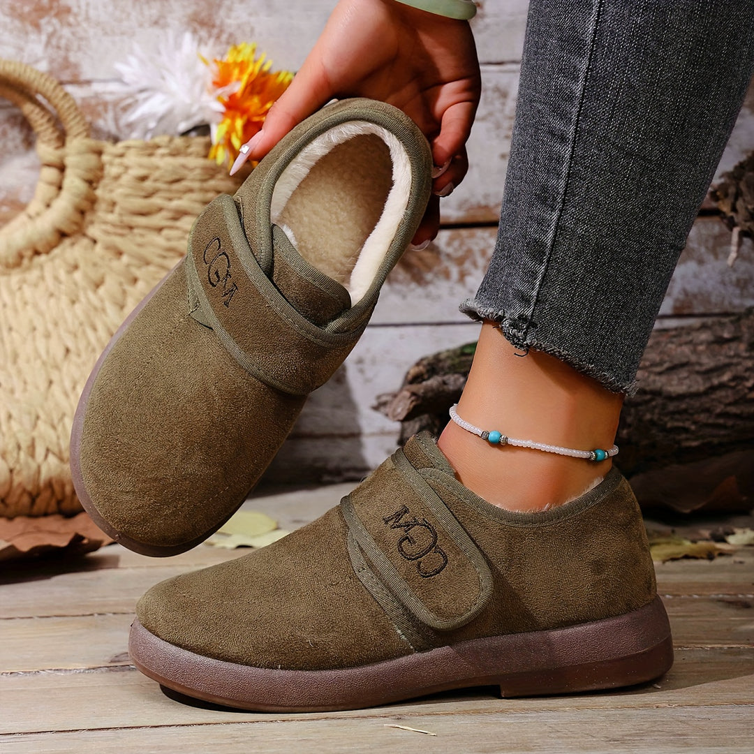 Women's Winter Ankle Boots Slip-On Flat Design Cold-Resistant Footwear