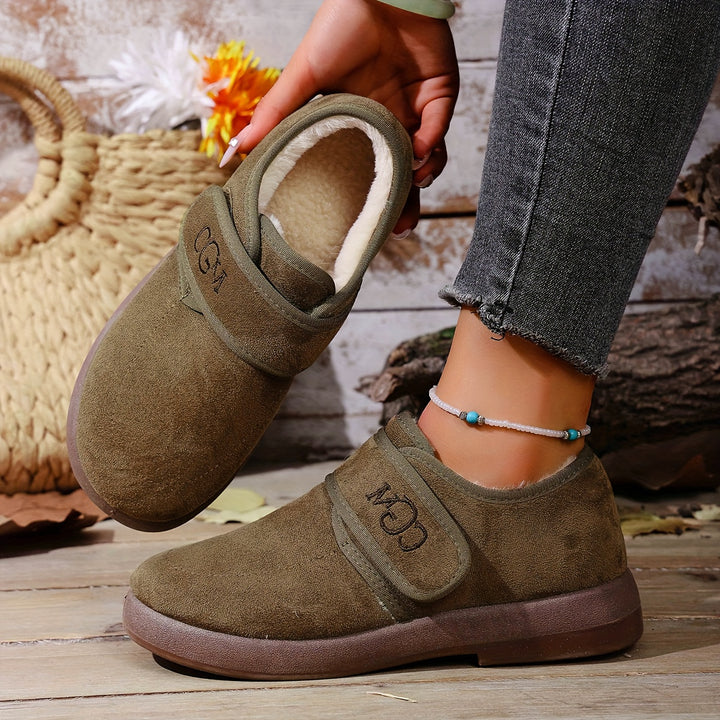 Women's Winter Ankle Boots Slip-On Flat Design Cold-Resistant Footwear