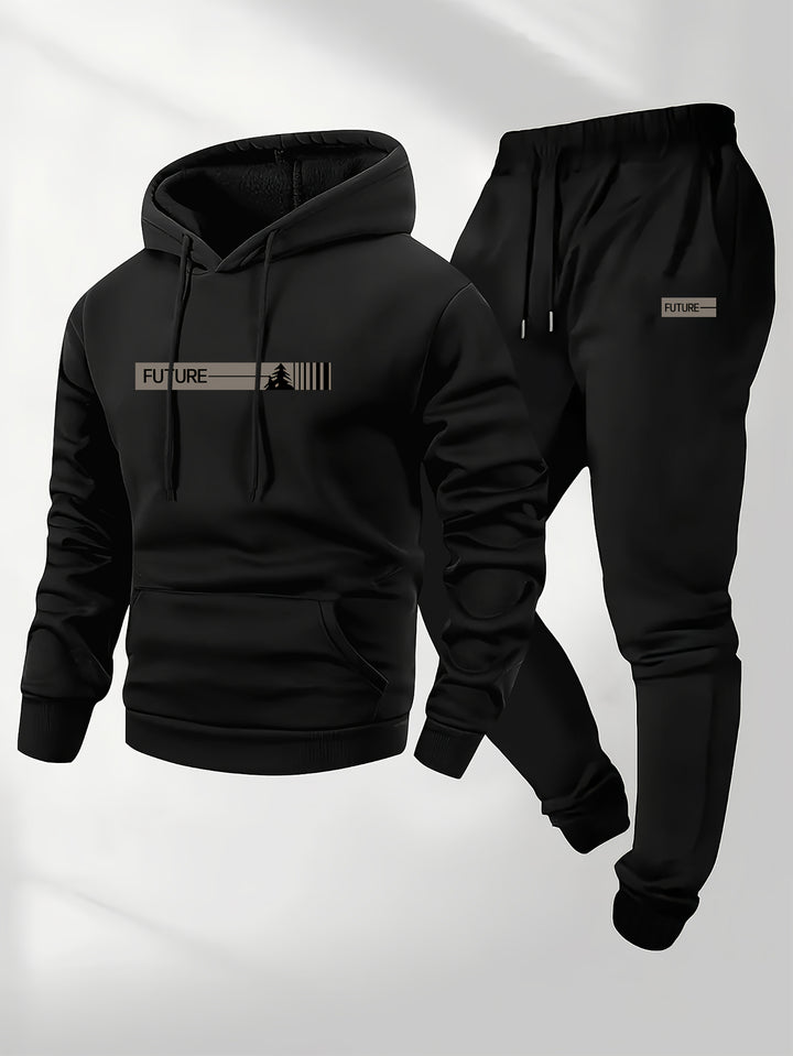 Men's Casual Hoodie and Jogger Pants Set Sportswear Outfit