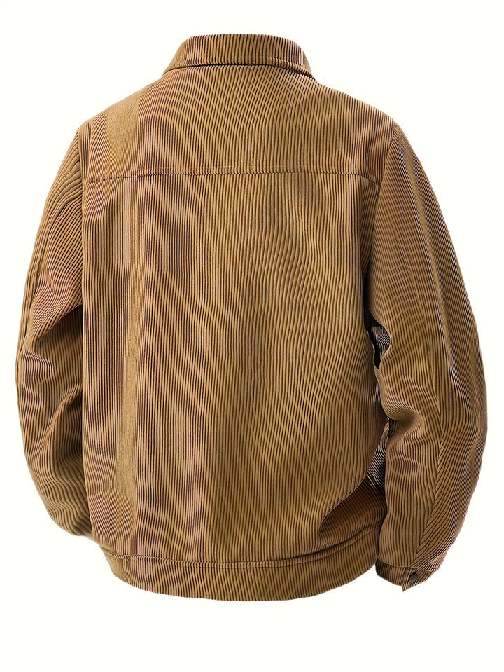 Men's Windproof Winter Jacket Heavy-Duty Coat with Collar and Pocket