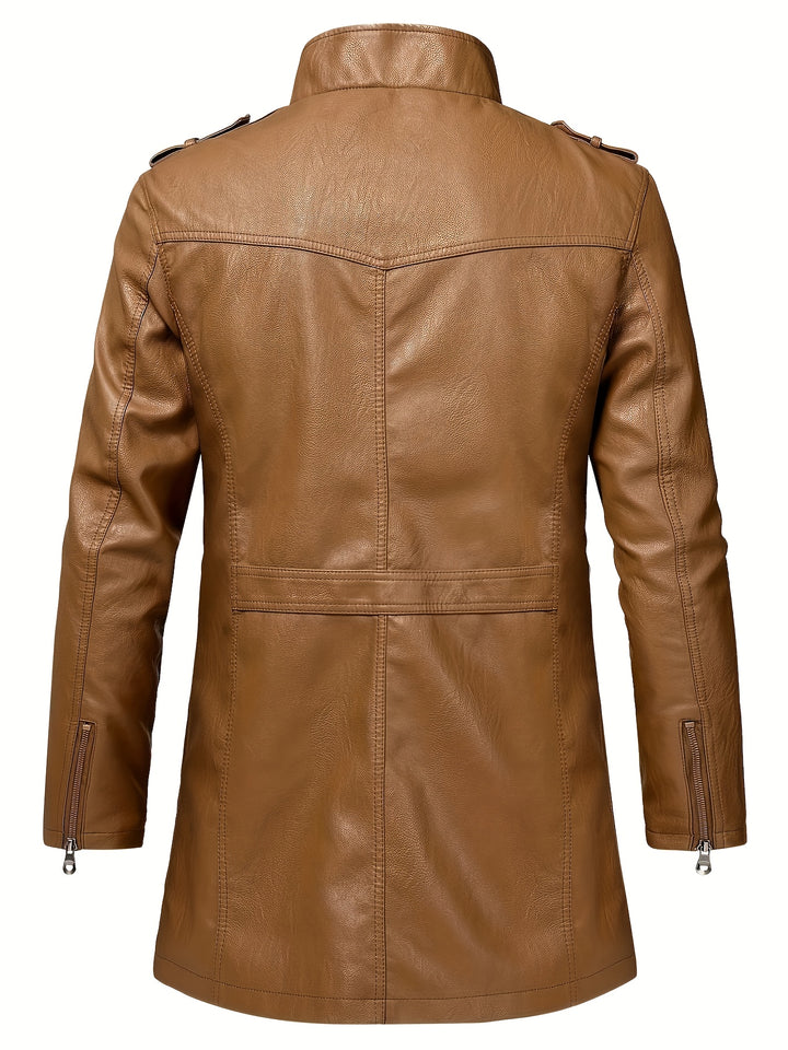 Casual Streetwear Jacket for Men with Stand-Up Collar and Pockets