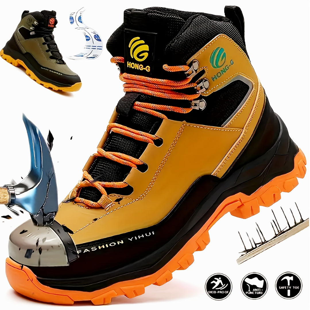 Men's Steel Toe Safety Shoes, Anti Smash Puncture Work Boots